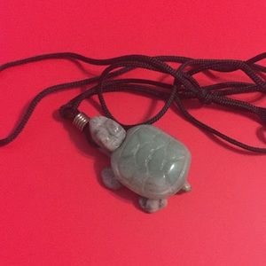 Jade stone turtle necklace